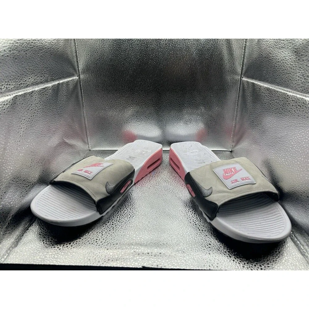 NIKE AIR MAX 90 SLIDES WHITE ROSE PINK SMOKE Sz 15 BQ4635 100‎ LIGHT INFRARED